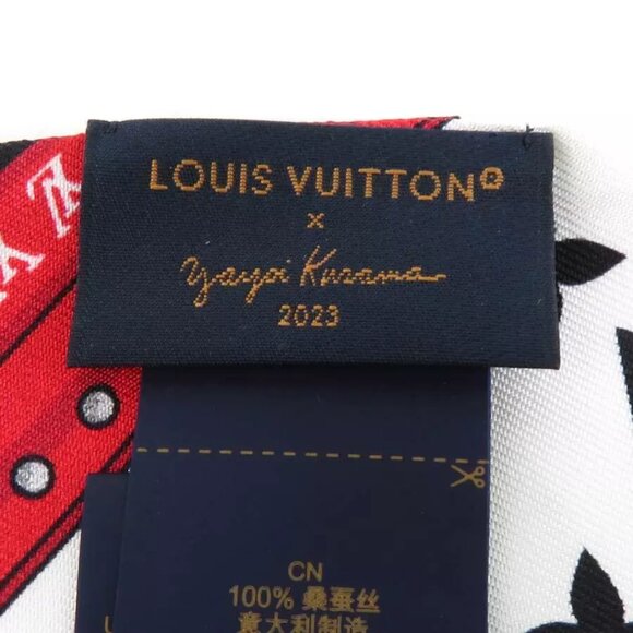 AUTHENTICITY GUARANTEED LOUIS VUITTON LV×YK Bandeau BB Scarf White - Picture 6 of 7